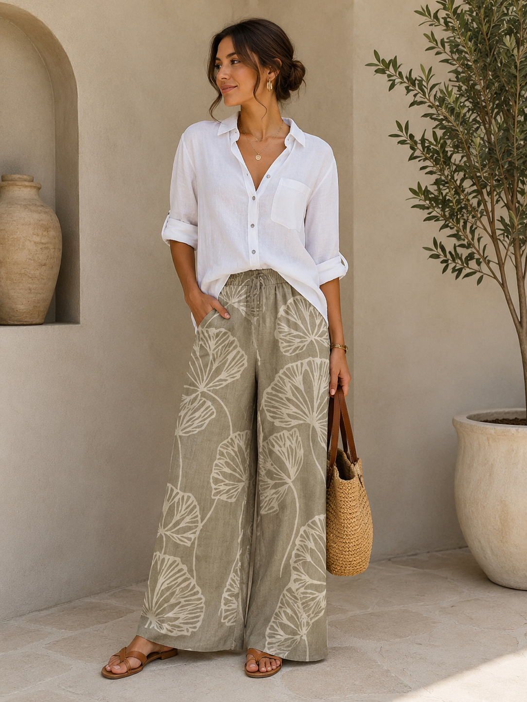 PANTALÓN PALAZZO BOHO LINEN