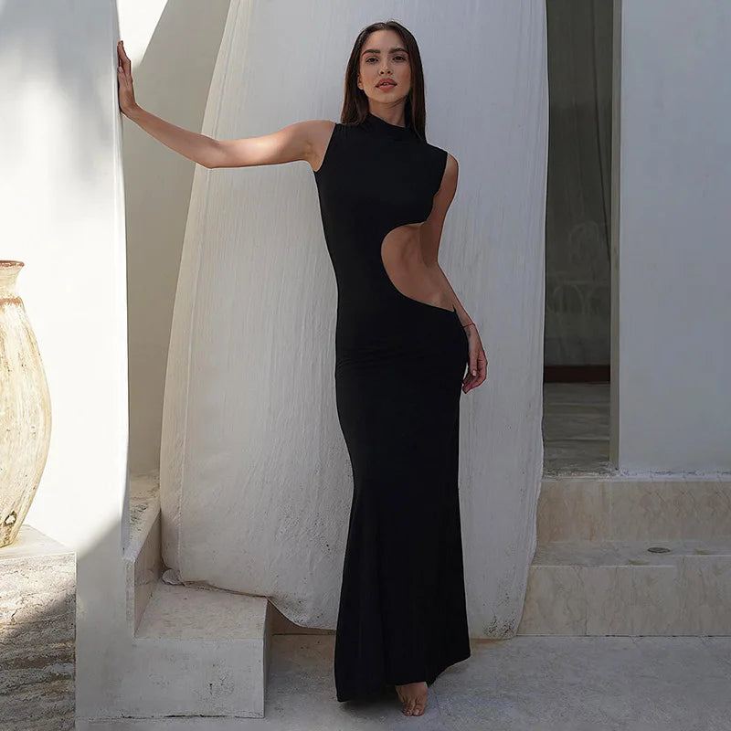 VESTIDO MAXI CUT OUT NOIR