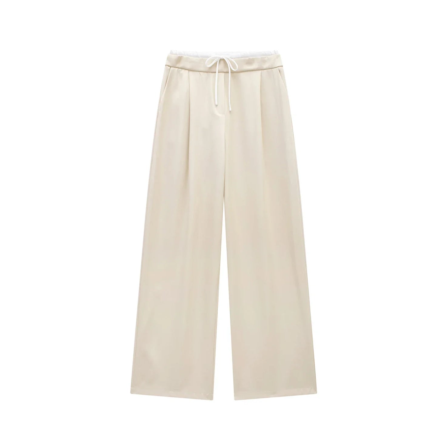 PANTALÓN RECTO FLUIDO CON CORDÓN