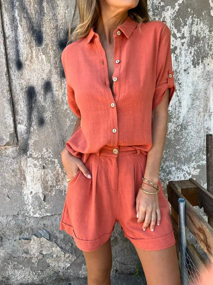 CONJUNTO CORTO LINO RELAX FIT