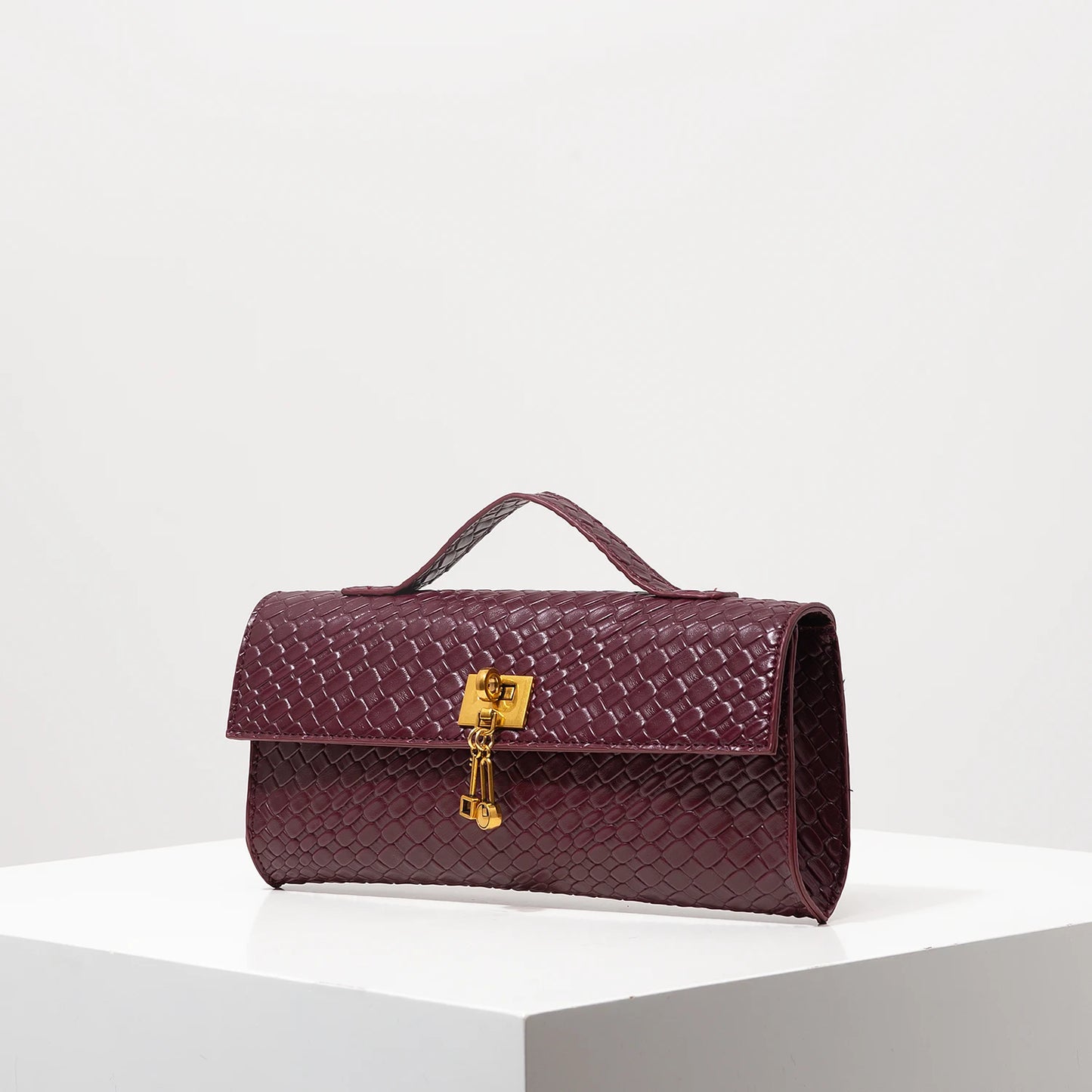 BOLSO DE MANO BURDEOS VINTAGE ÉLITE