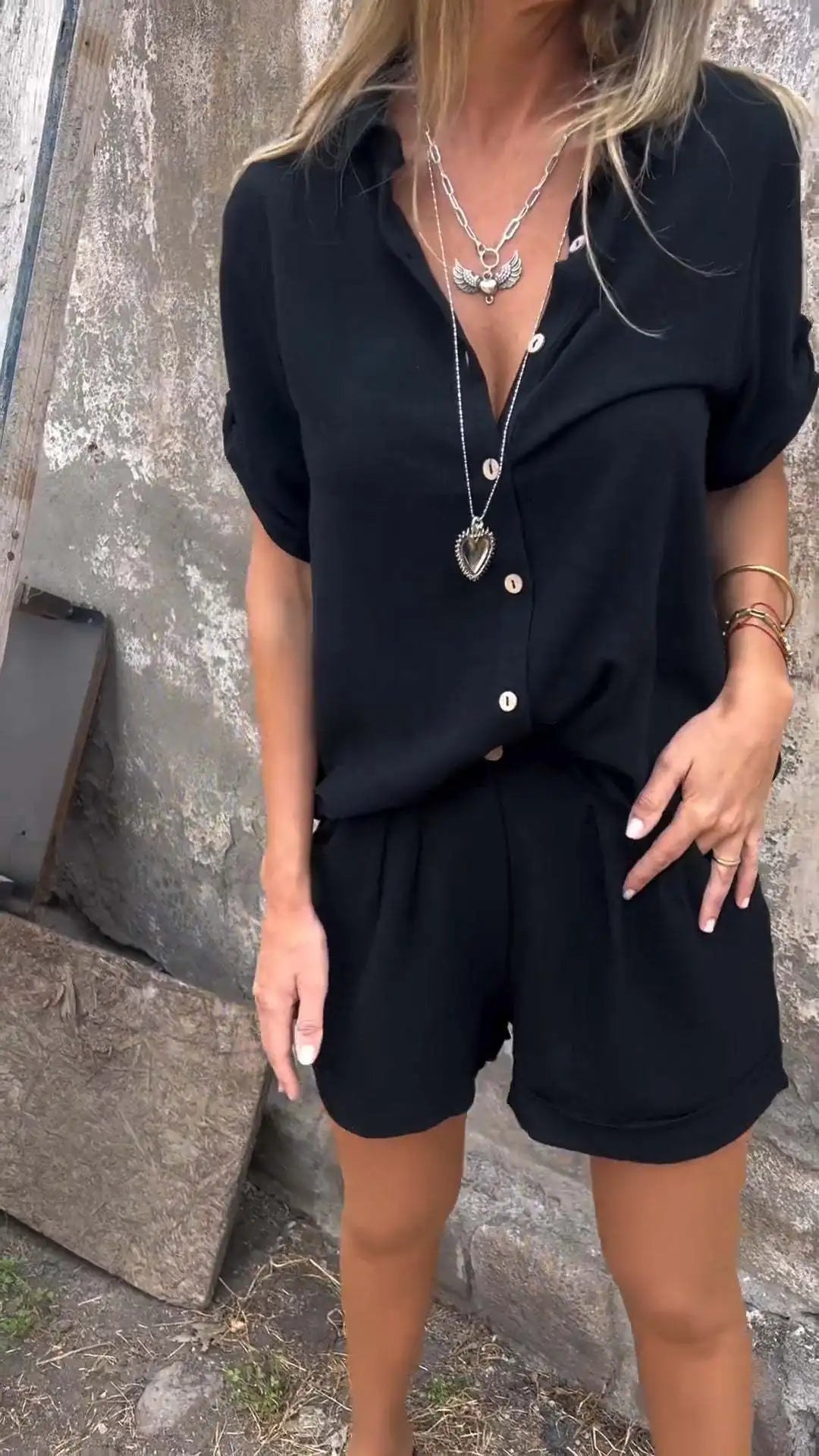 CONJUNTO CORTO LINO RELAX FIT