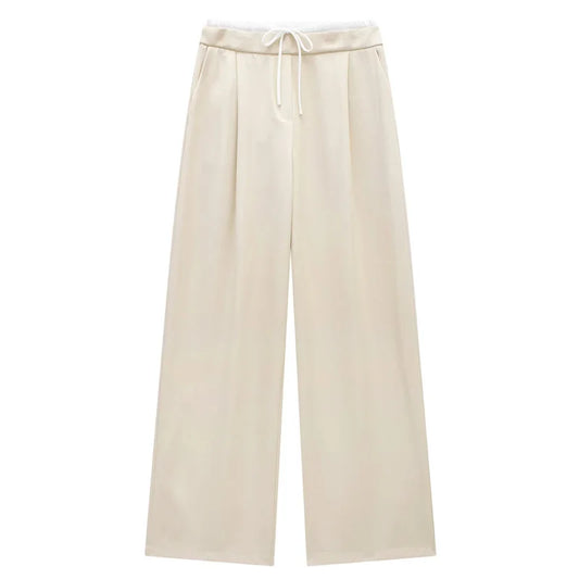 PANTALÓN RECTO FLUIDO CON CORDÓN