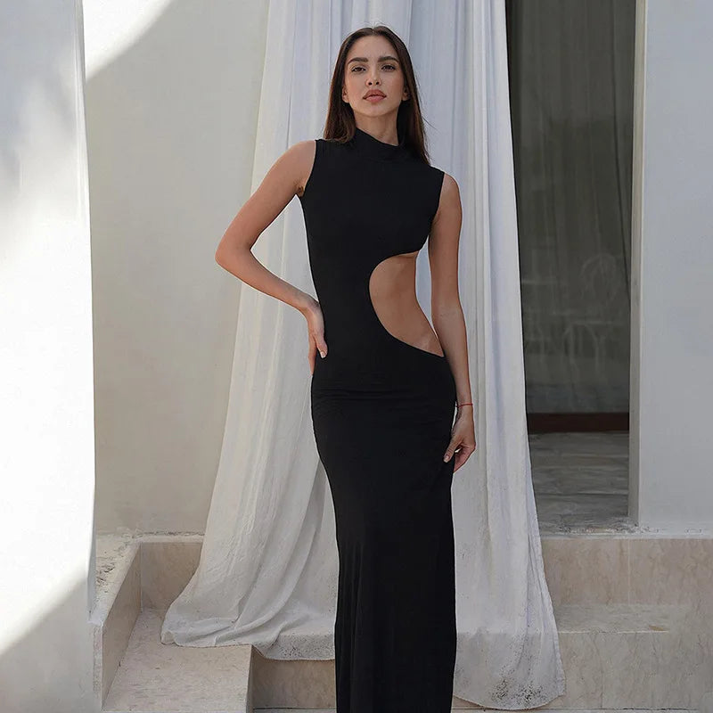 VESTIDO MAXI CUT OUT NOIR