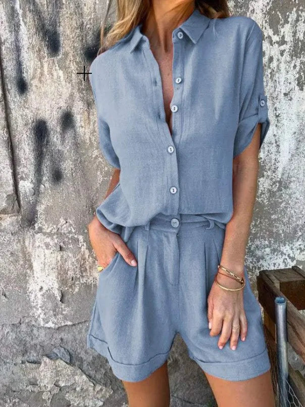 CONJUNTO CORTO LINO RELAX FIT