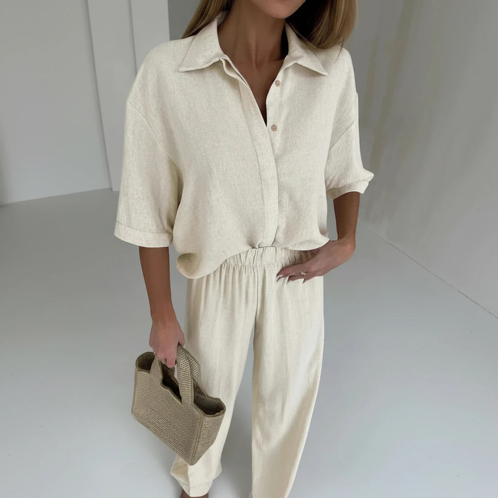 CONJUNTO LARGO LINO RELAXED FIT