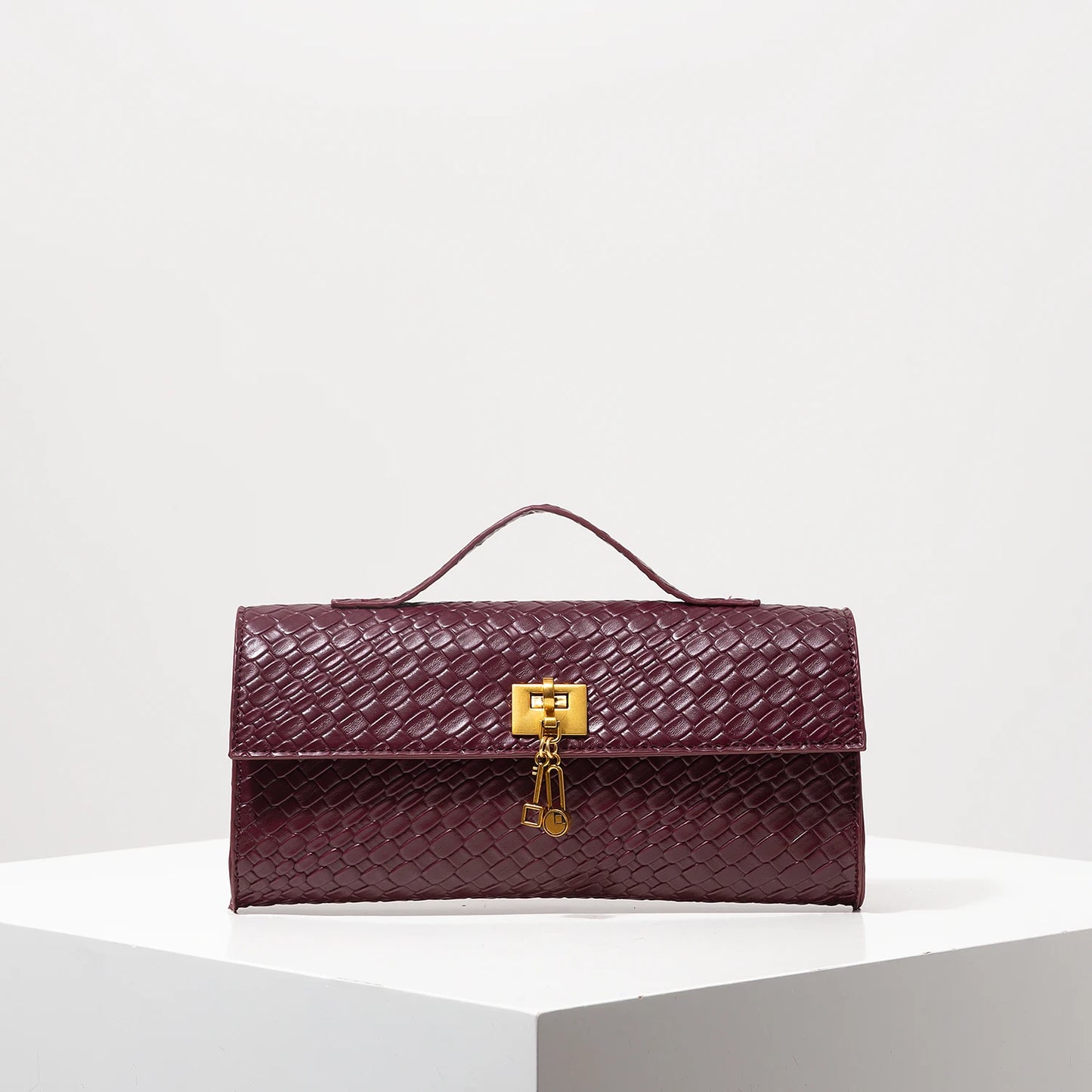 BOLSO DE MANO BURDEOS VINTAGE ÉLITE