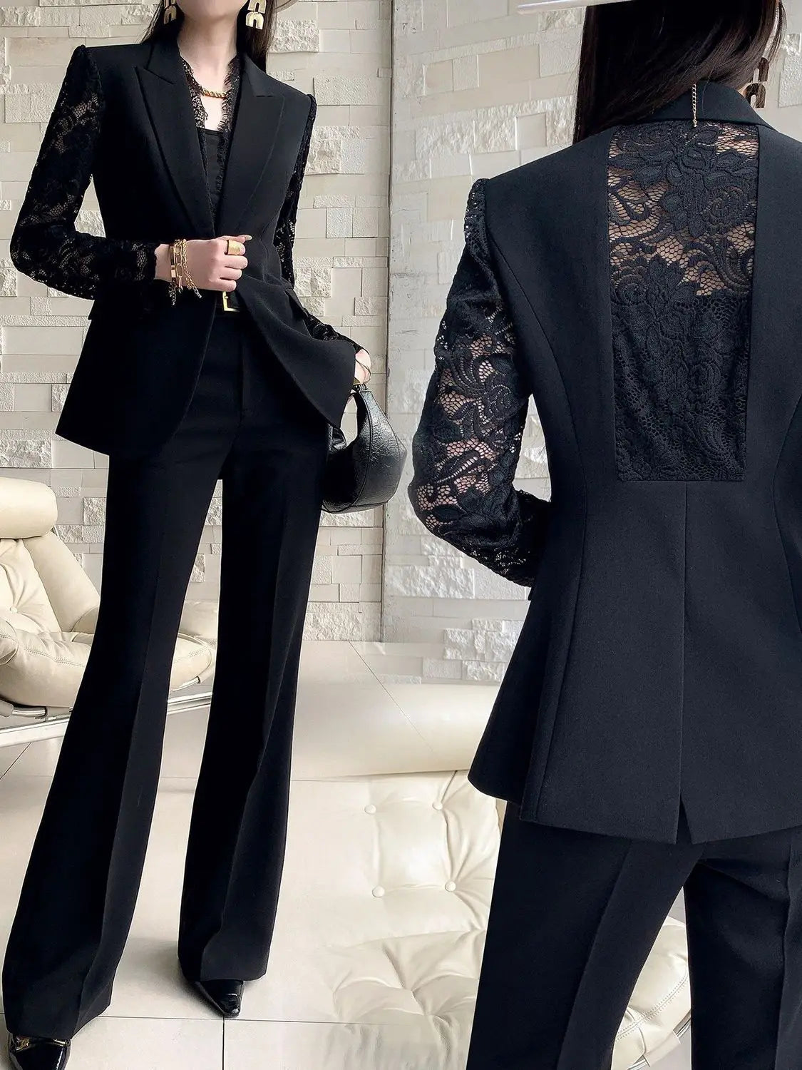 CONJUNTO NOIR ENCAJE