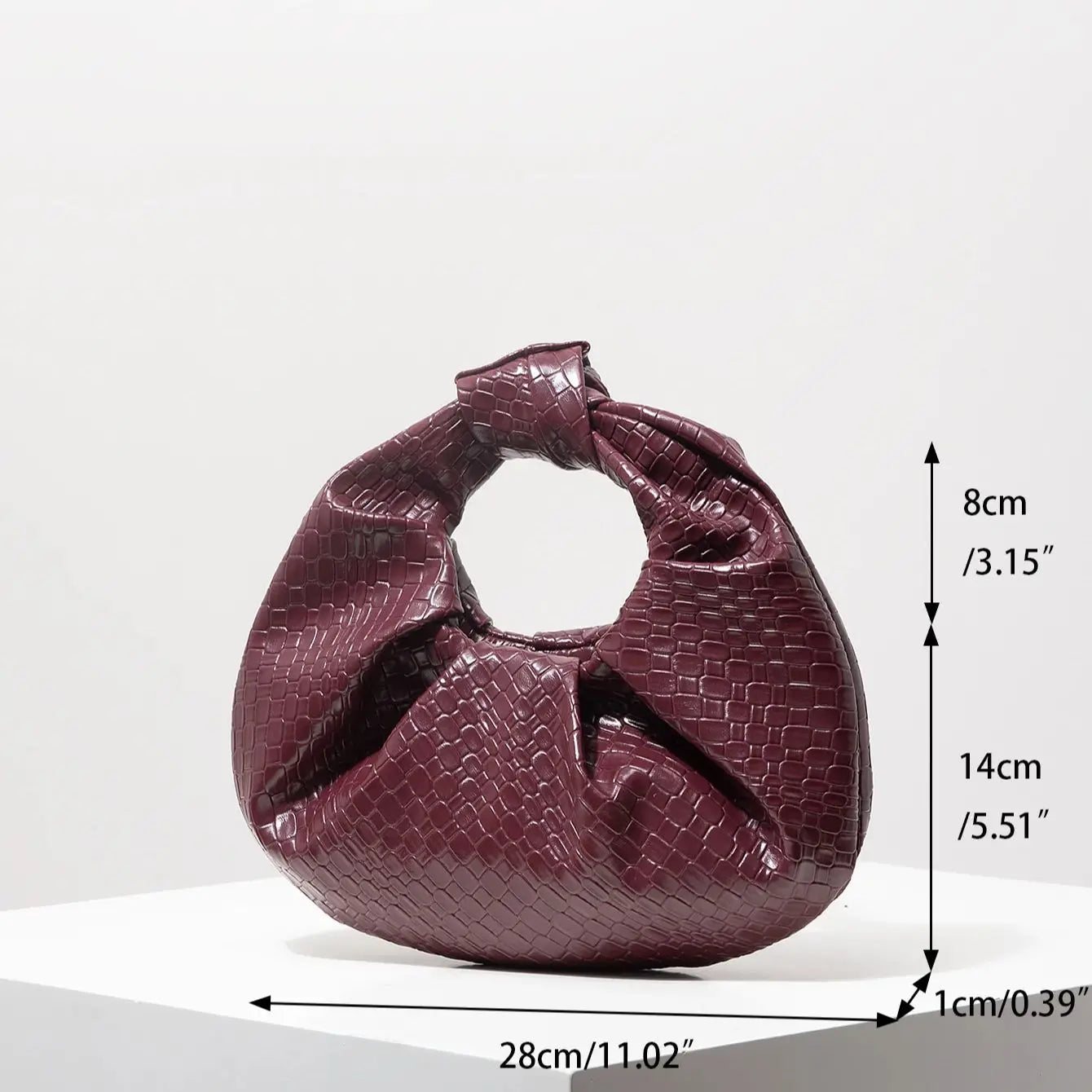 BOLSO NUBE TRENZADO BURDEOS