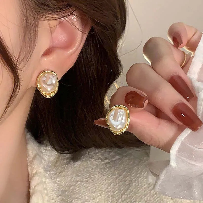 Pendientes Perla Irregular Vintage