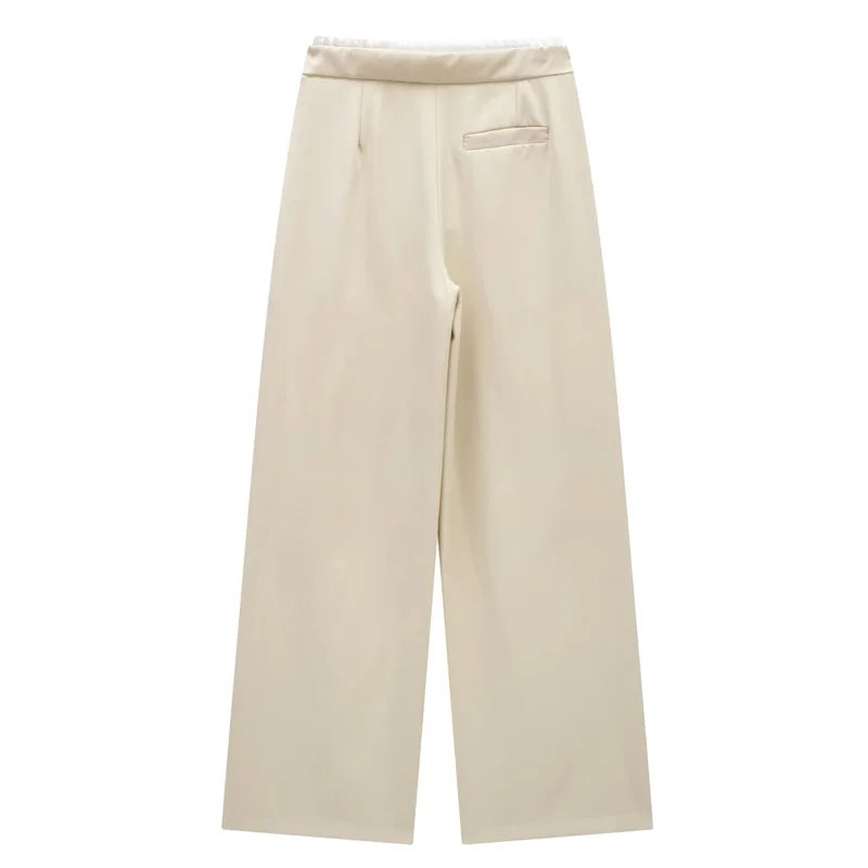 PANTALÓN RECTO FLUIDO CON CORDÓN