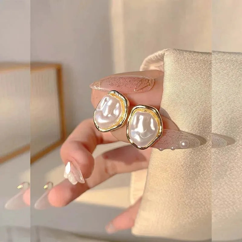 Pendientes Perla Irregular Vintage